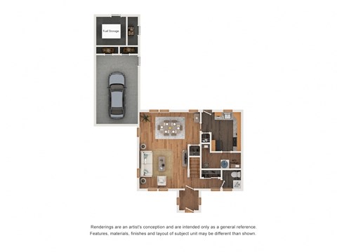 Floor plan for 3 beds, 1.5 baths, 1275 sqft
